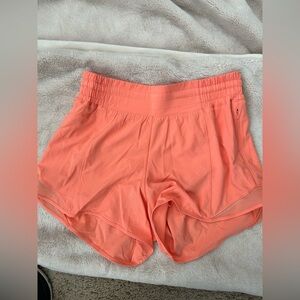 Lululemon Hotty Hot lined Short-4”-size 6- Sunny Coral